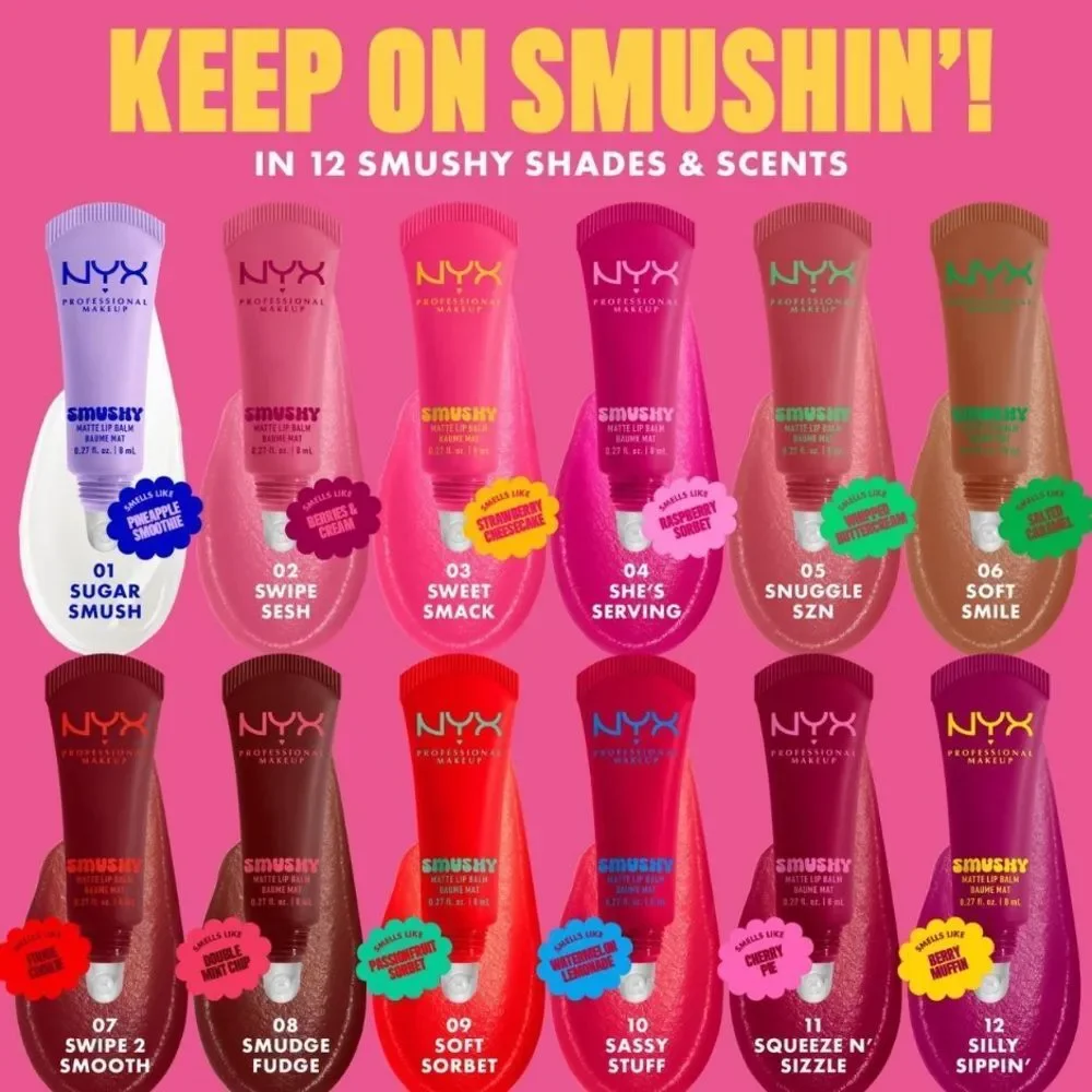🦋 NYX 5 SNUGGLE SZN Smushy Matte Lip Balm New FullSz